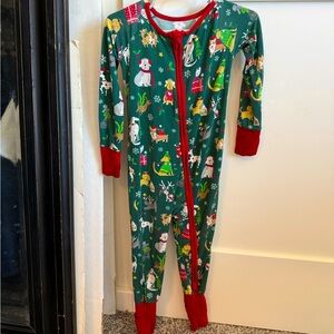 Little Sleepies zippies GUC size 2T. Christmas dogs